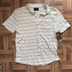 Lucky-brand Men's Cream and White Shirt